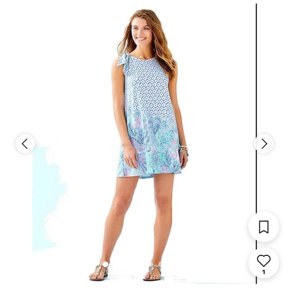 Lilly Pulitzer Luella Dress Womens L Multicolor Floral Shift Swing - Picture 2 of 6